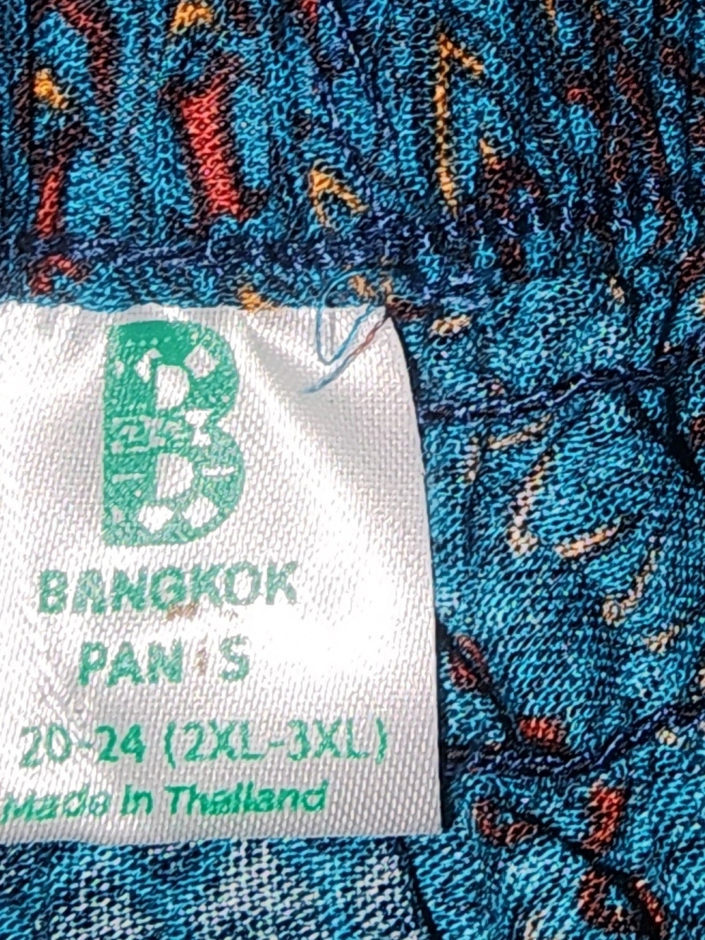 Bohemian Teal and Orange Circle Skirt with Tie Waist - Picture 8 of 8
